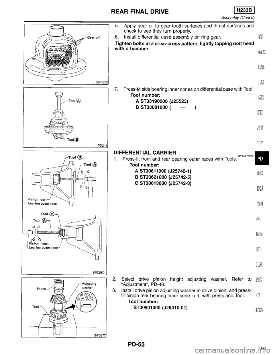 INFINITI QX4 1998  Factory Service Manual 1141 
