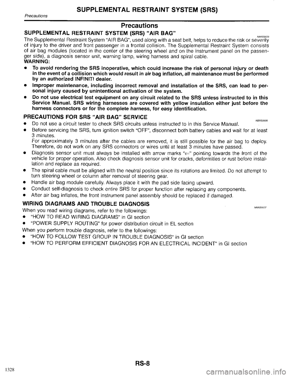 INFINITI QX4 1998  Factory Service Manual 1328 