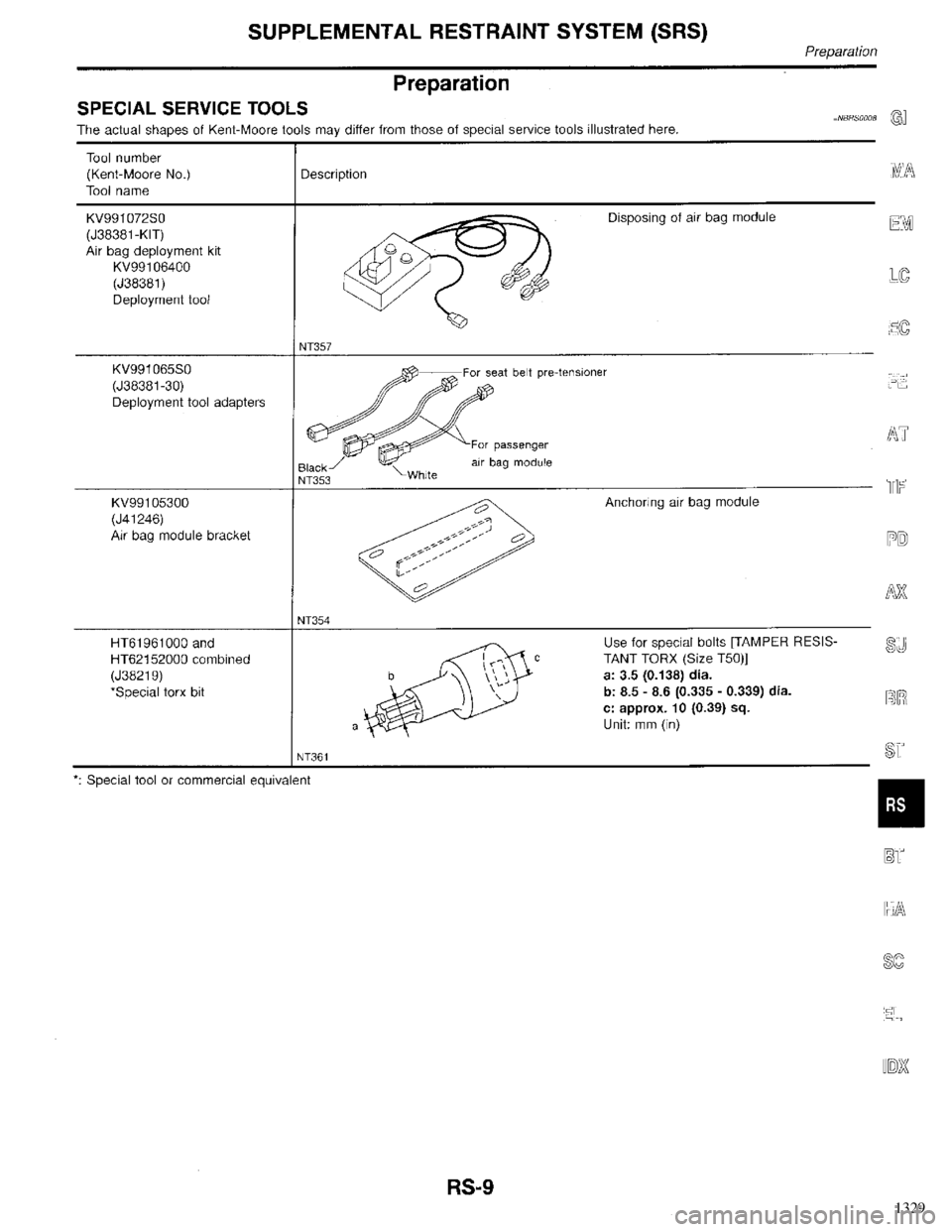 INFINITI QX4 1998  Factory Service Manual 1329 