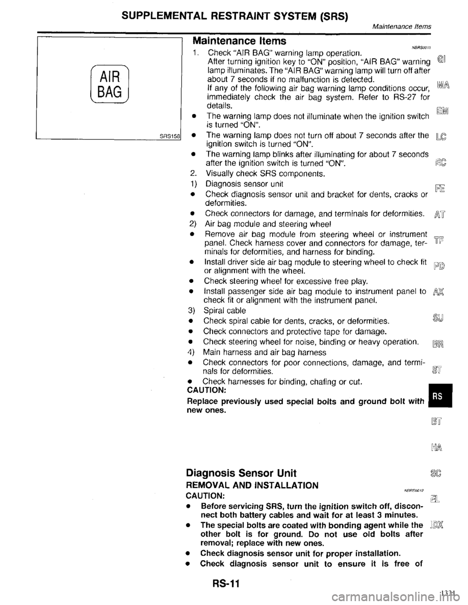 INFINITI QX4 1998  Factory Service Manual 1331 