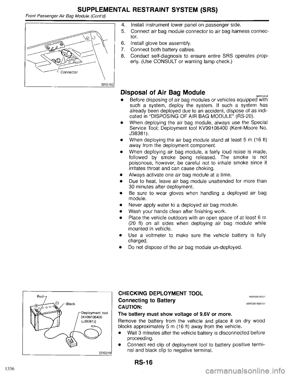 INFINITI QX4 1998  Factory Service Manual 1336 