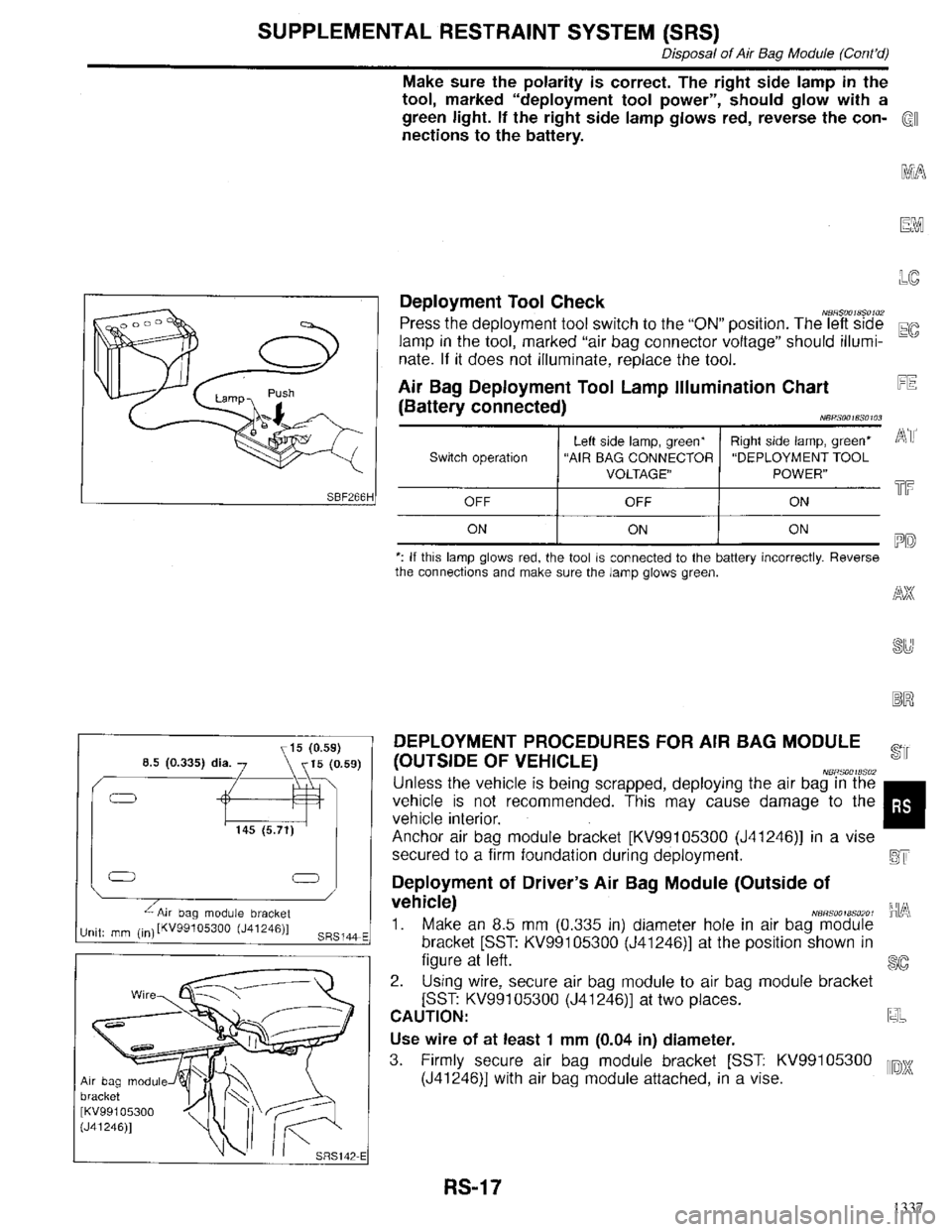 INFINITI QX4 1998  Factory Service Manual 1337 