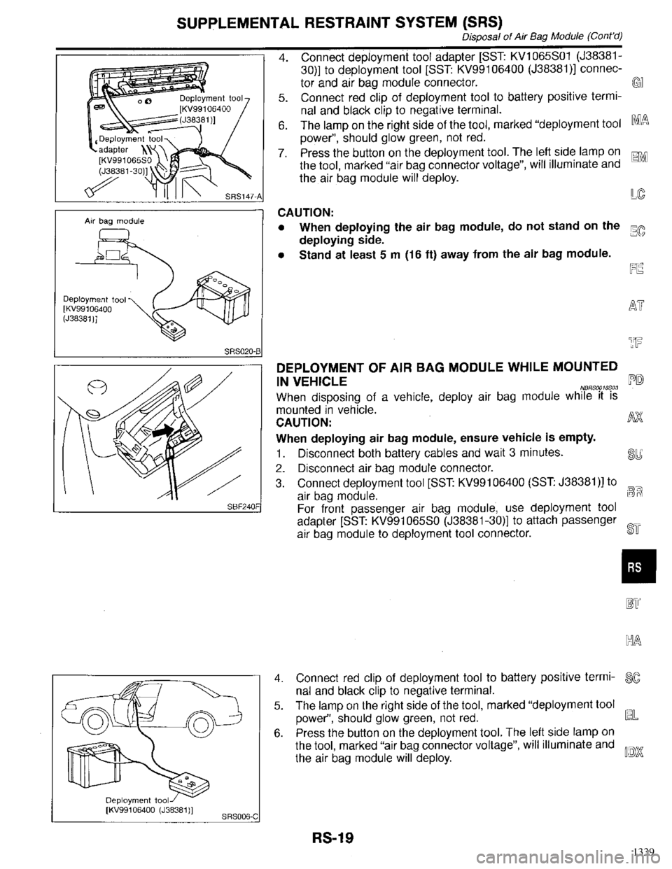 INFINITI QX4 1998  Factory Service Manual 1339 