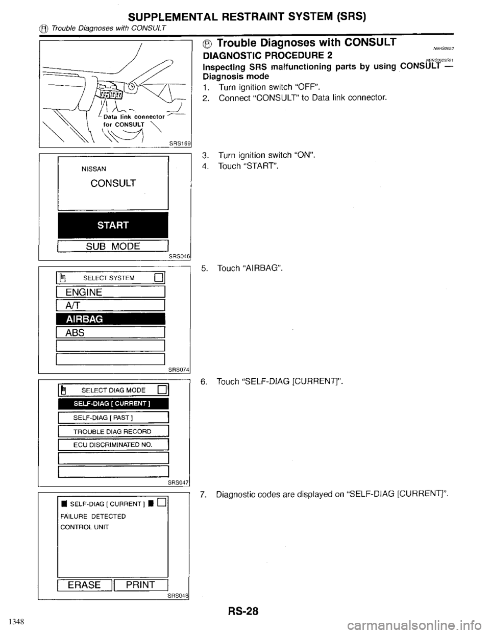 INFINITI QX4 1998  Factory Service Manual 1348 