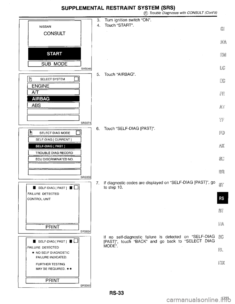 INFINITI QX4 1998  Factory Service Manual 1353 