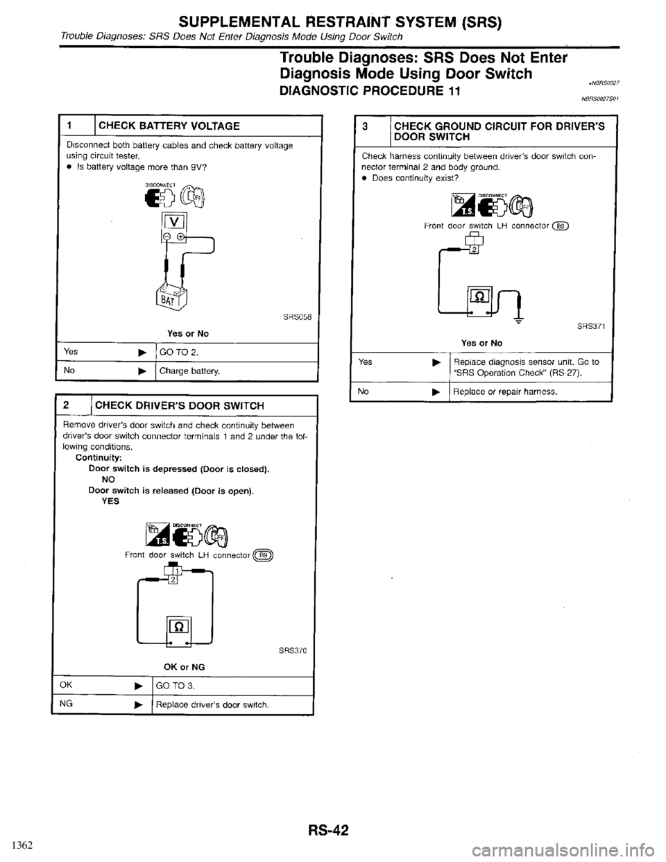 INFINITI QX4 1998  Factory Service Manual 1362 