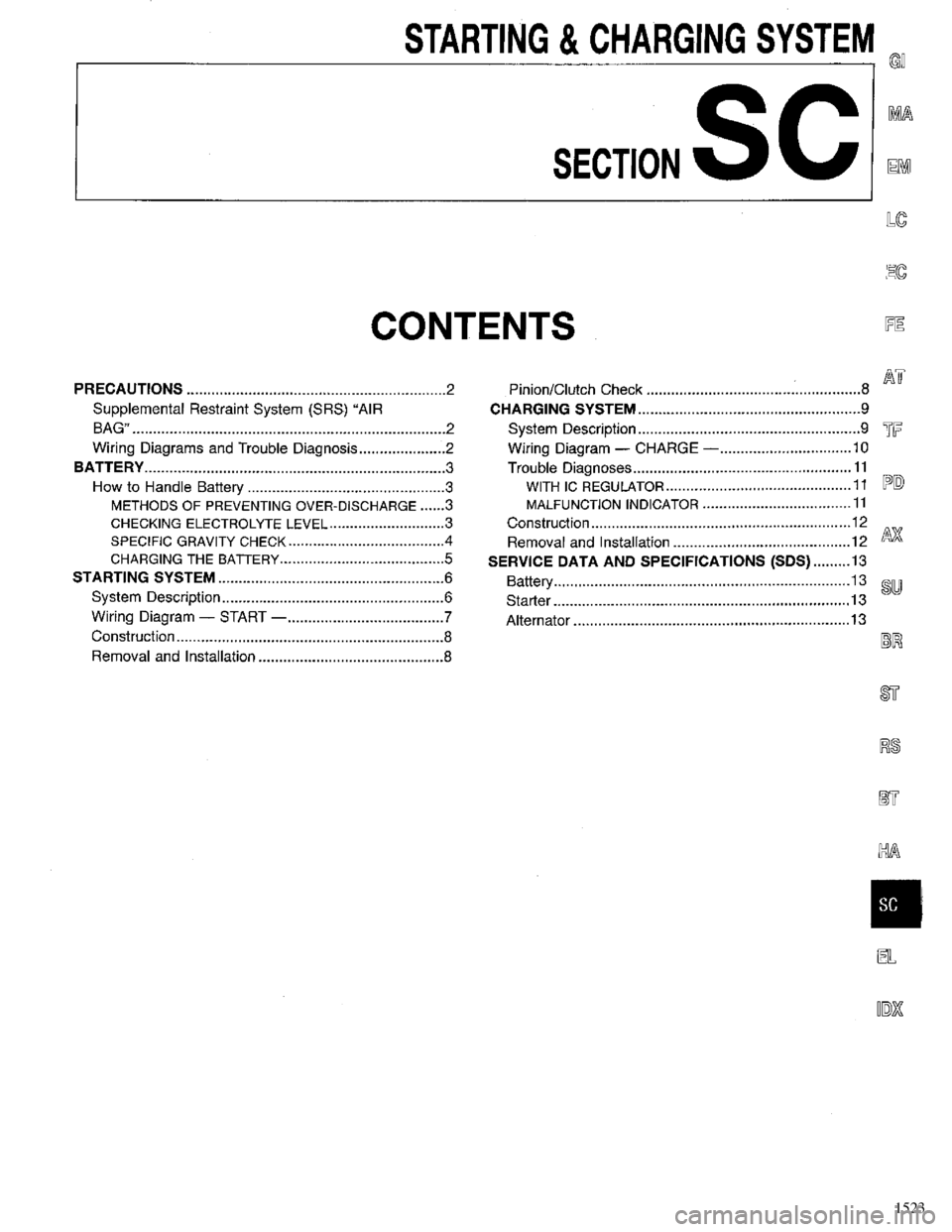 INFINITI QX4 1998  Factory Service Manual 1523 