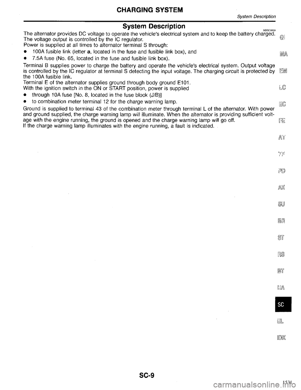 INFINITI QX4 1998  Factory Service Manual 1531 
