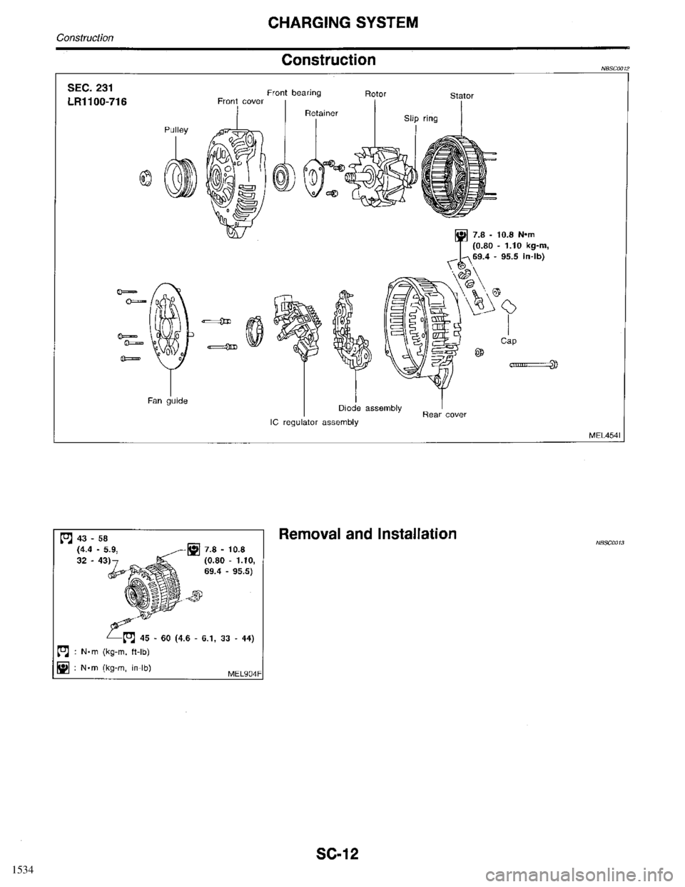INFINITI QX4 1998  Factory Service Manual 1534 