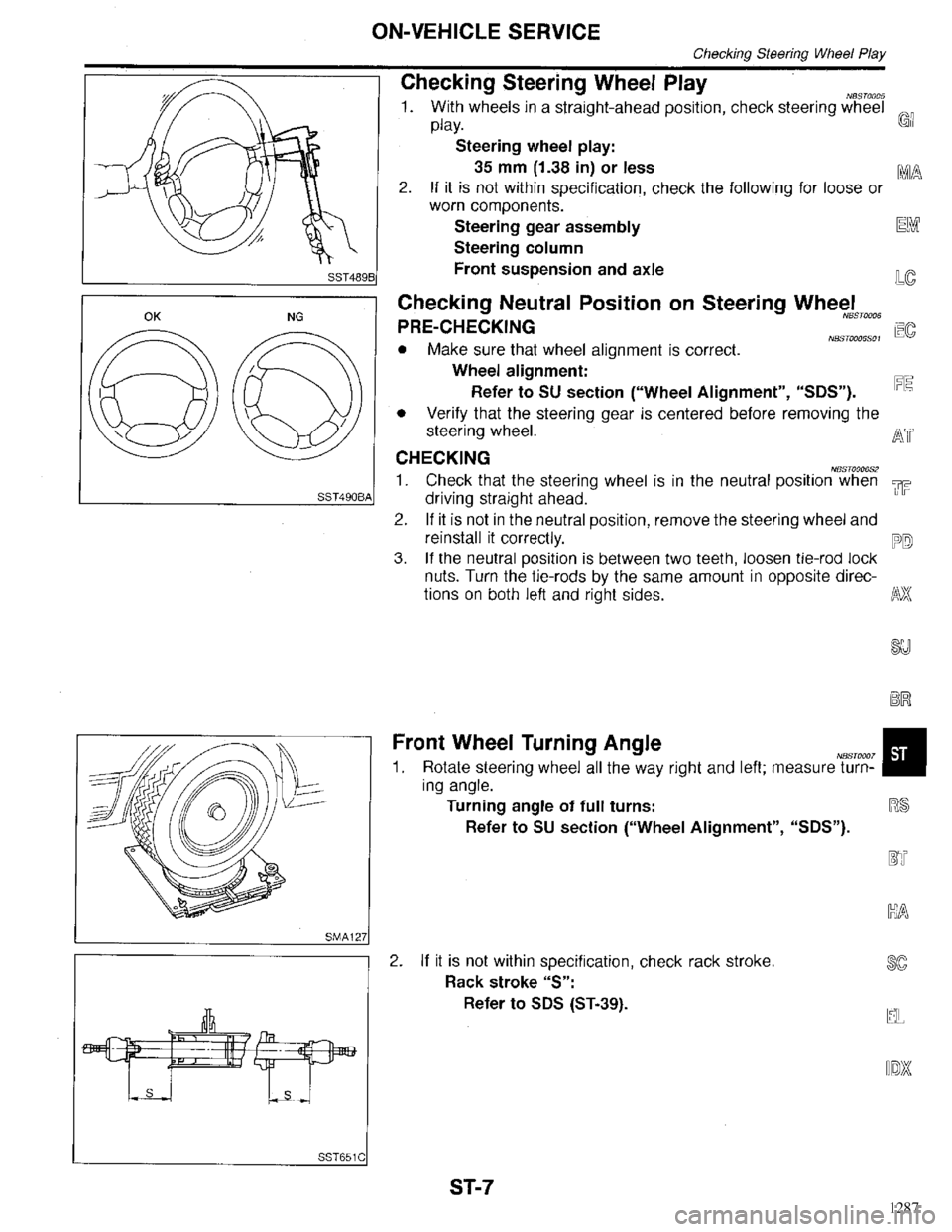 INFINITI QX4 1998  Factory Service Manual 1287 