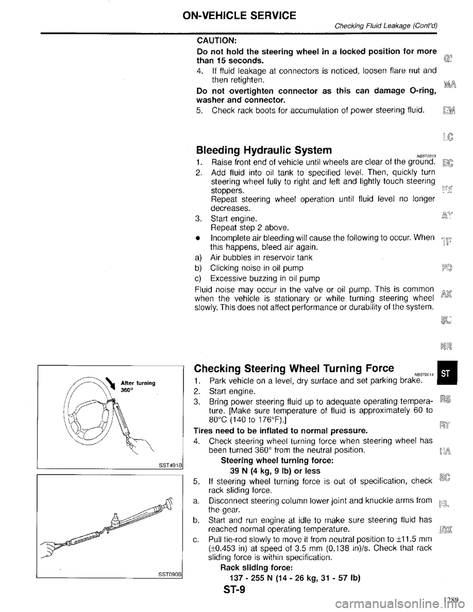 INFINITI QX4 1998  Factory Service Manual 1289 
