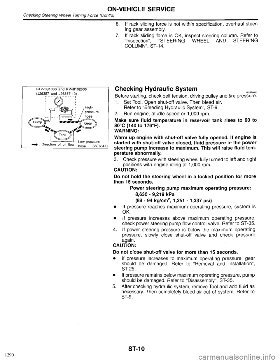 INFINITI QX4 1998  Factory Service Manual 1290 