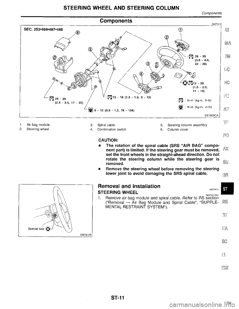 INFINITI QX4 1998  Factory Service Manual 1291 