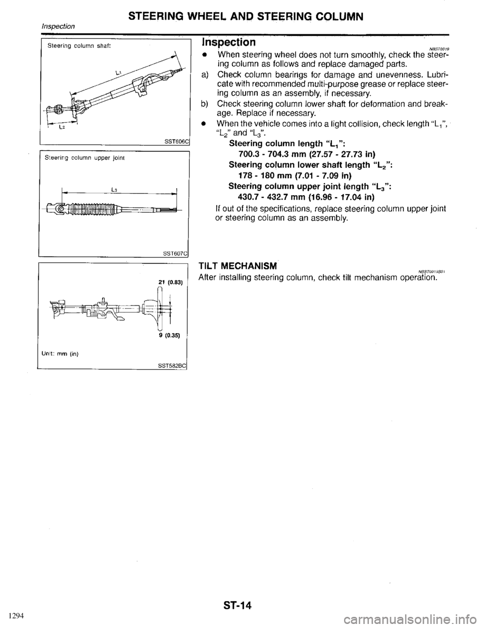 INFINITI QX4 1998  Factory Service Manual 1294 