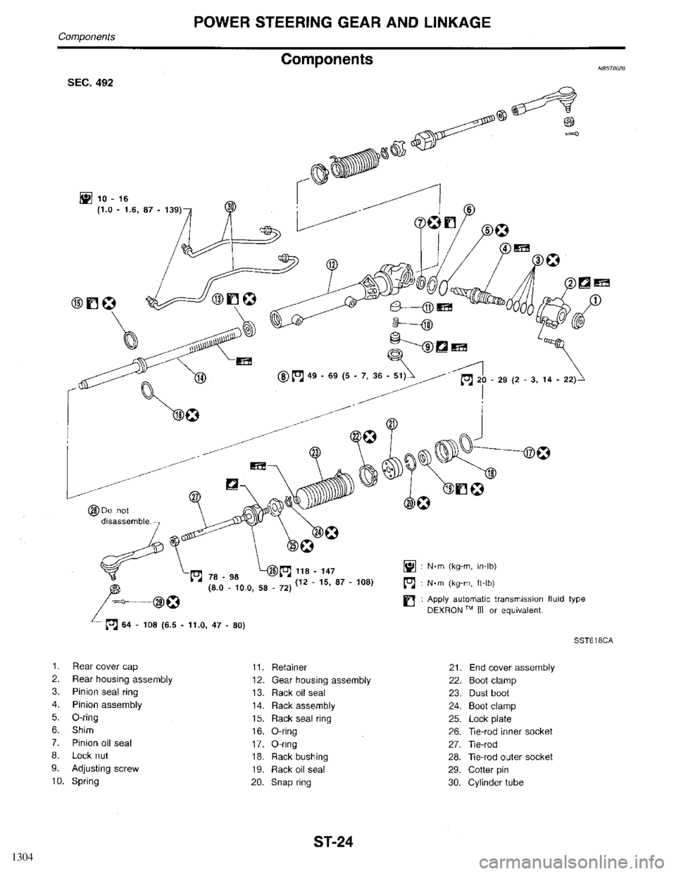 INFINITI QX4 1998  Factory Service Manual 1304 
