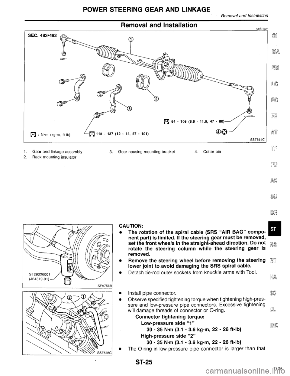 INFINITI QX4 1998  Factory Service Manual 1305 