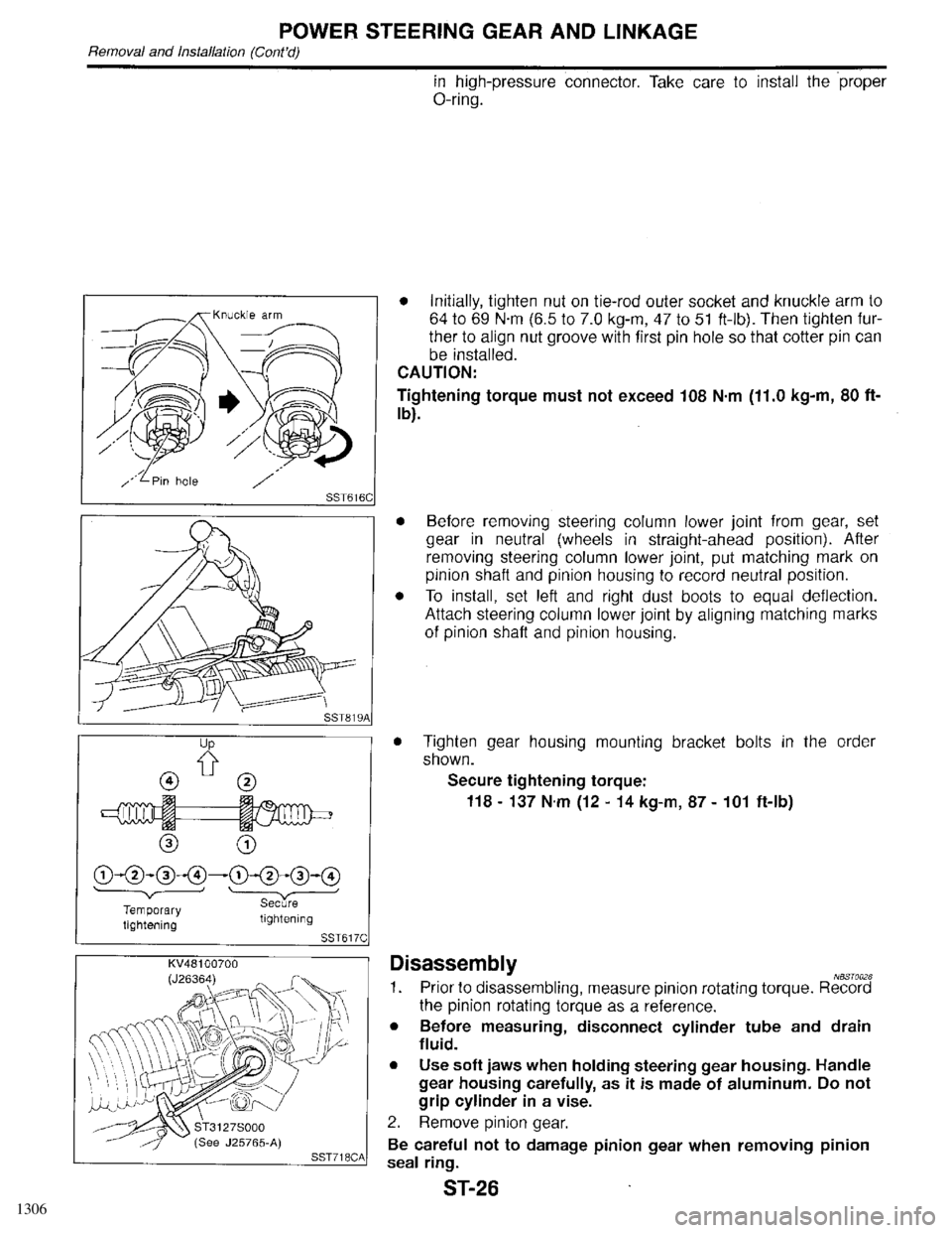 INFINITI QX4 1998  Factory Service Manual 1306 