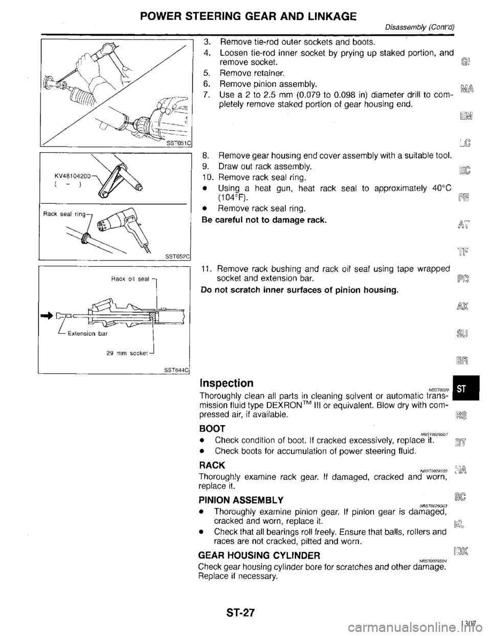 INFINITI QX4 1998  Factory Service Manual 1307 