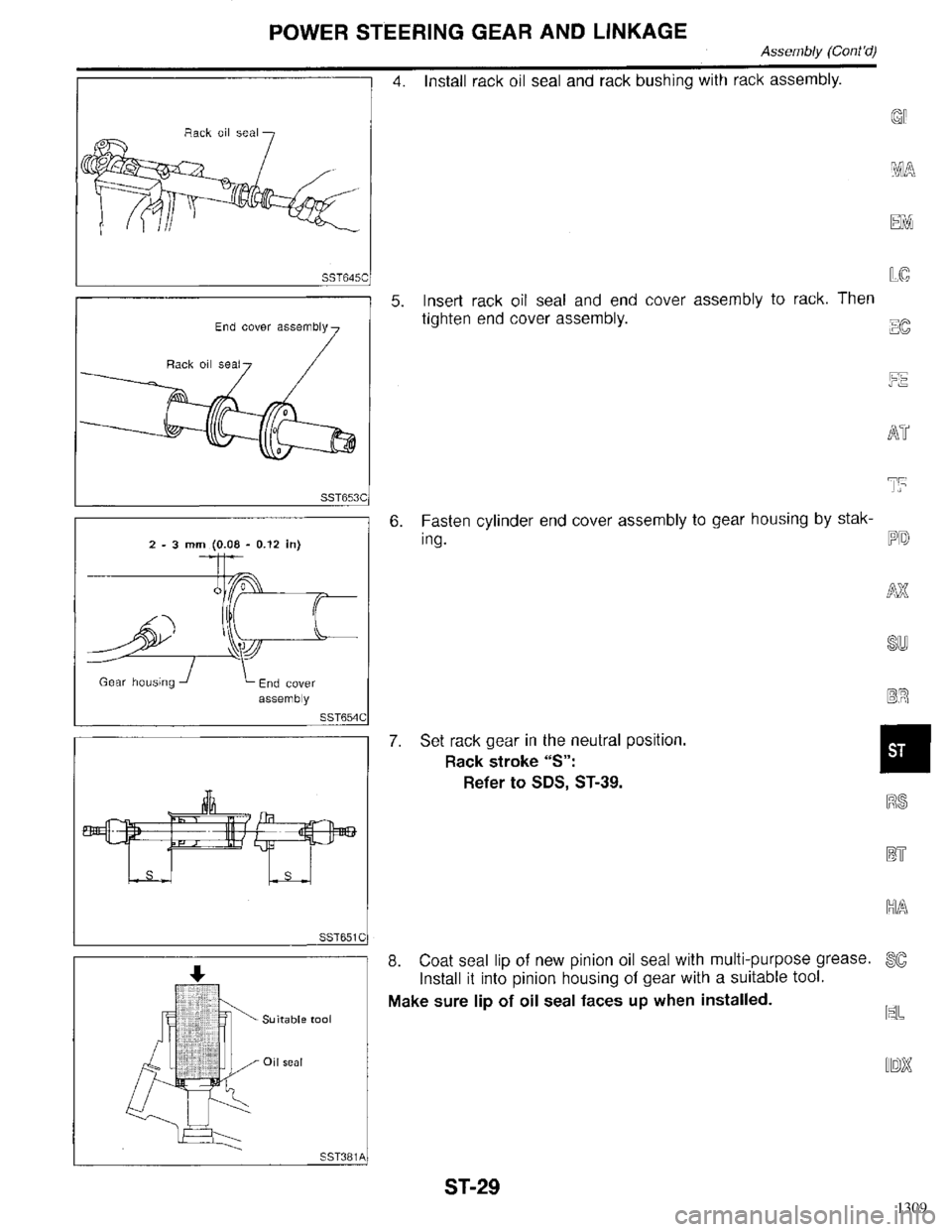 INFINITI QX4 1998  Factory Service Manual 1309 