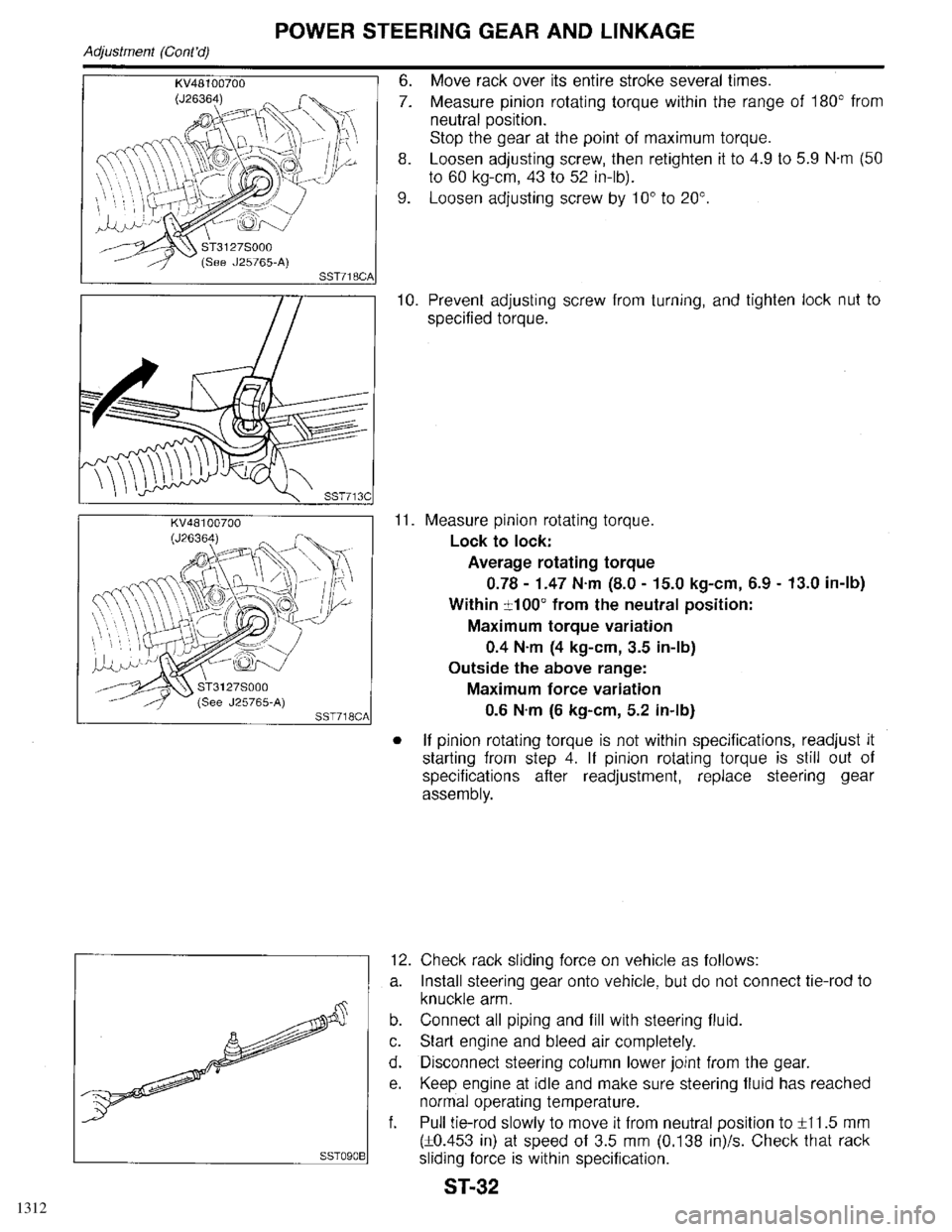 INFINITI QX4 1998  Factory Service Manual 1312 