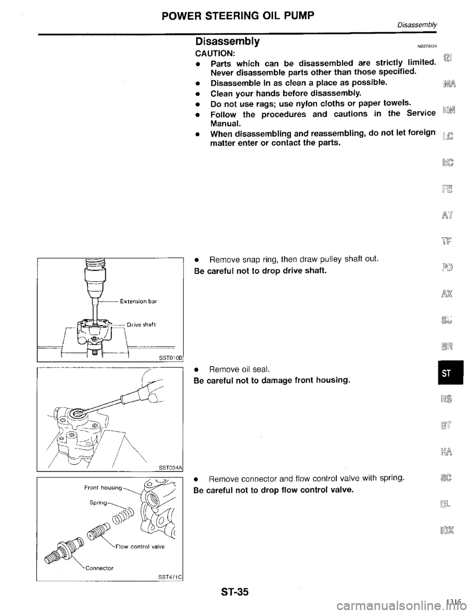 INFINITI QX4 1998  Factory Service Manual 1315 