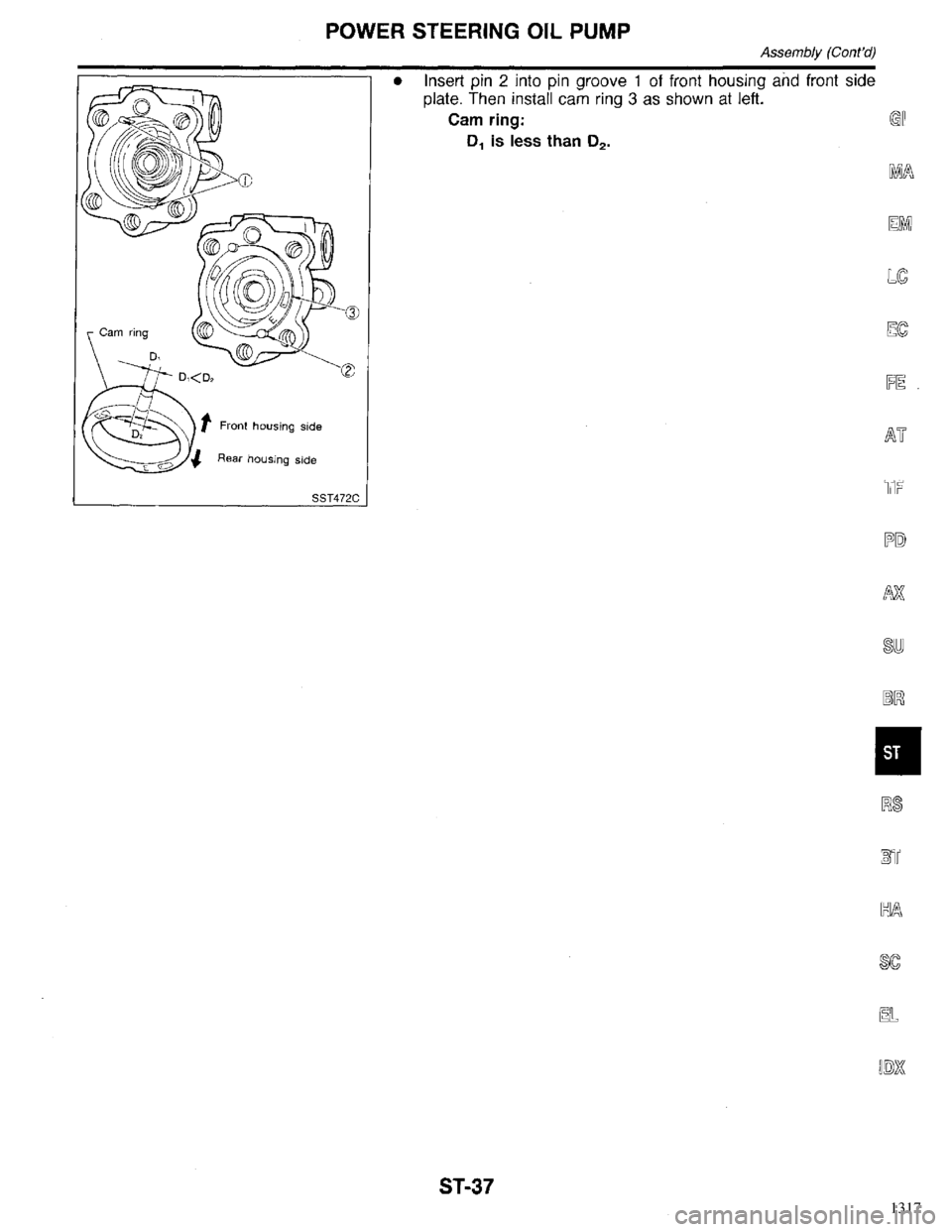 INFINITI QX4 1998  Factory Service Manual 1317 