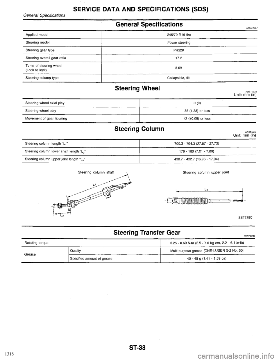 INFINITI QX4 1998  Factory Service Manual 1318 
