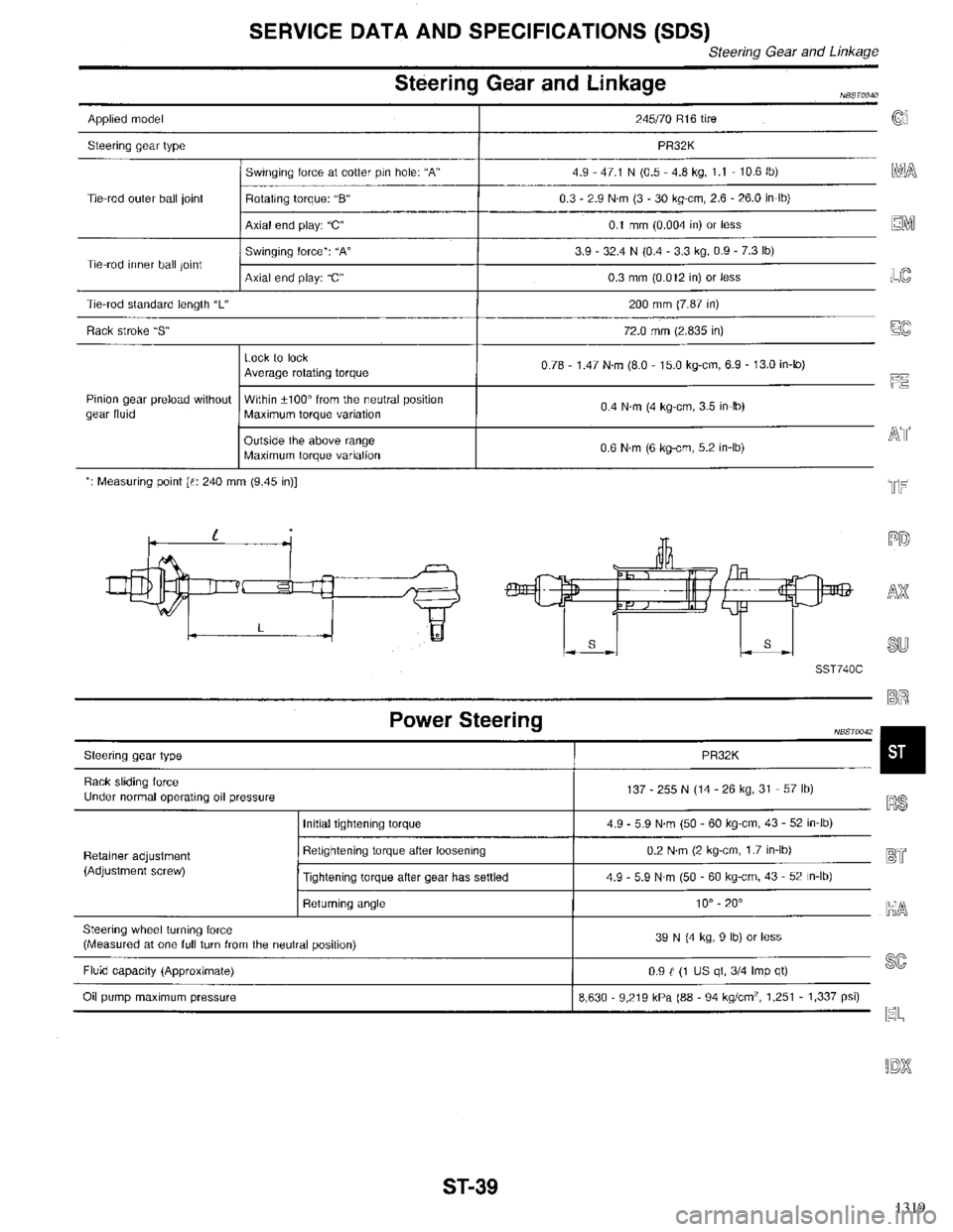 INFINITI QX4 1998  Factory Service Manual 1319 