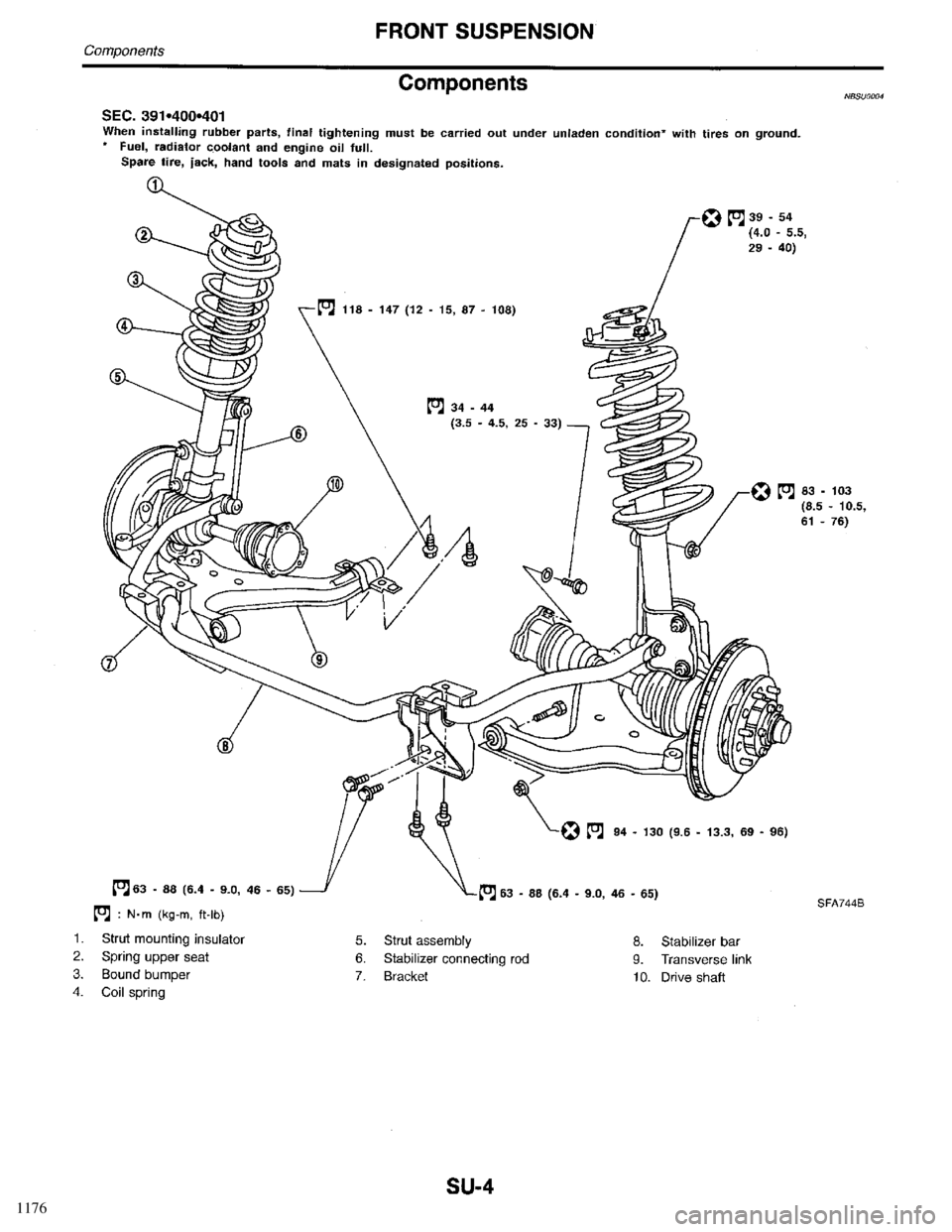 INFINITI QX4 1998  Factory Service Manual 1176 