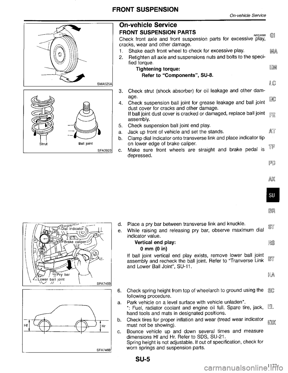 INFINITI QX4 1998  Factory Service Manual 1177 