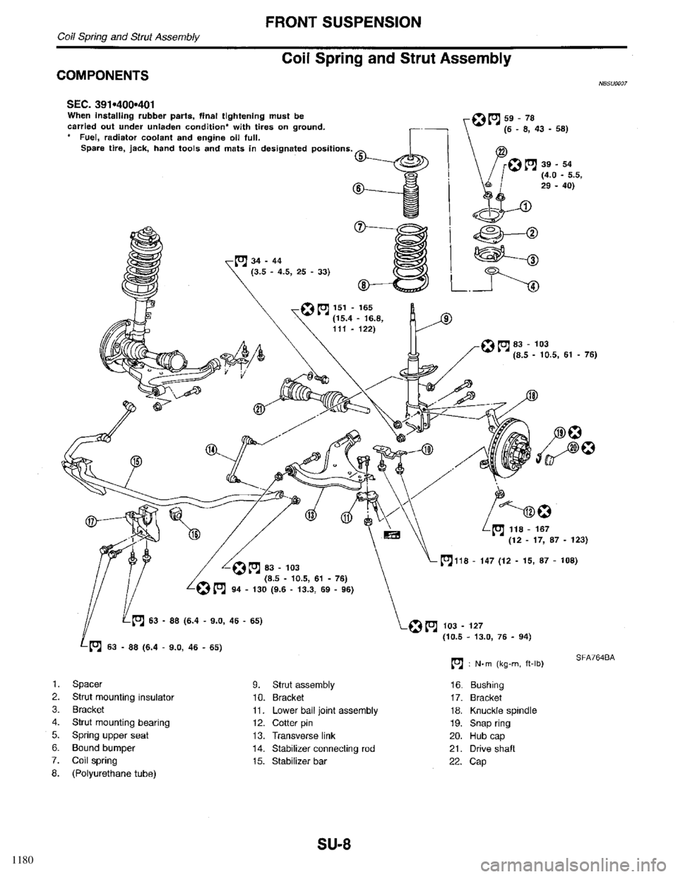 INFINITI QX4 1998  Factory Service Manual 1180 