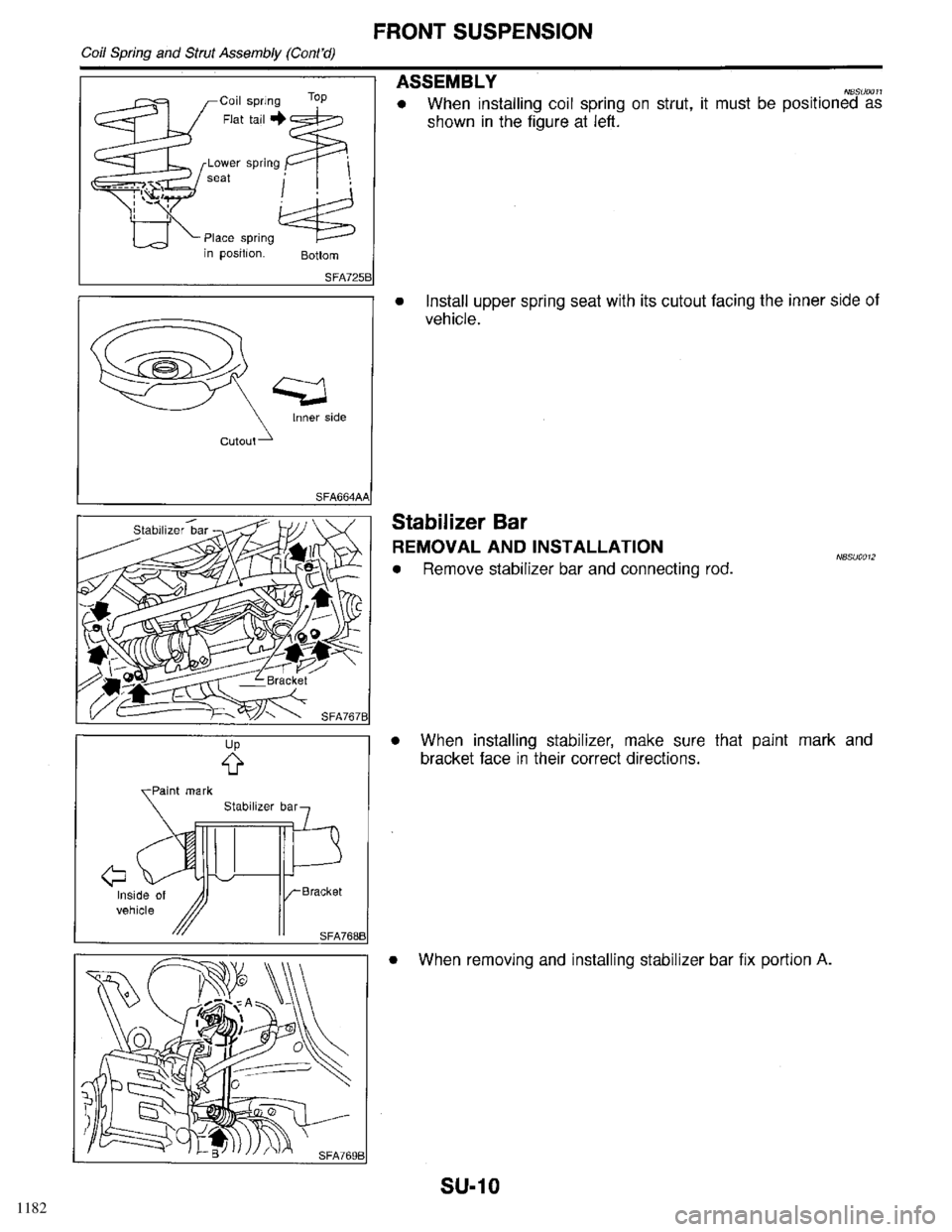 INFINITI QX4 1998  Factory Service Manual 1182 