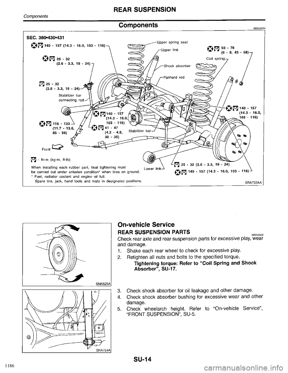 INFINITI QX4 1998  Factory Service Manual 1186 