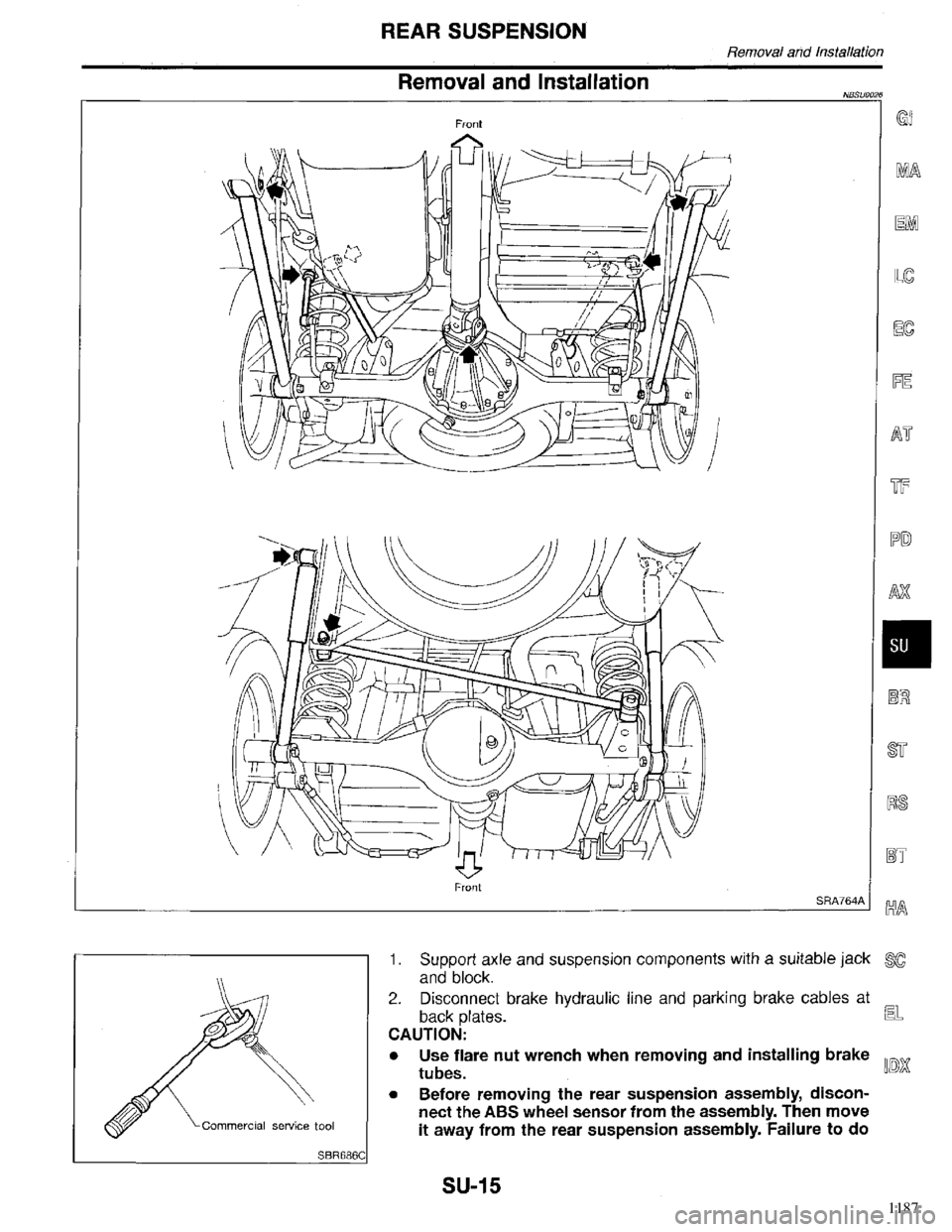 INFINITI QX4 1998  Factory Service Manual 1187 