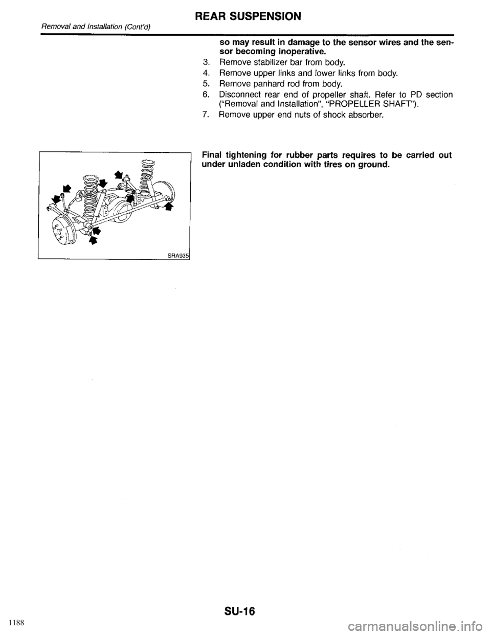 INFINITI QX4 1998  Factory Service Manual 1188 