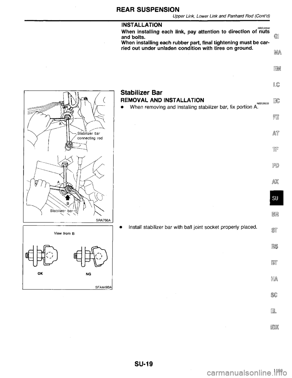 INFINITI QX4 1998  Factory Service Manual 1191 