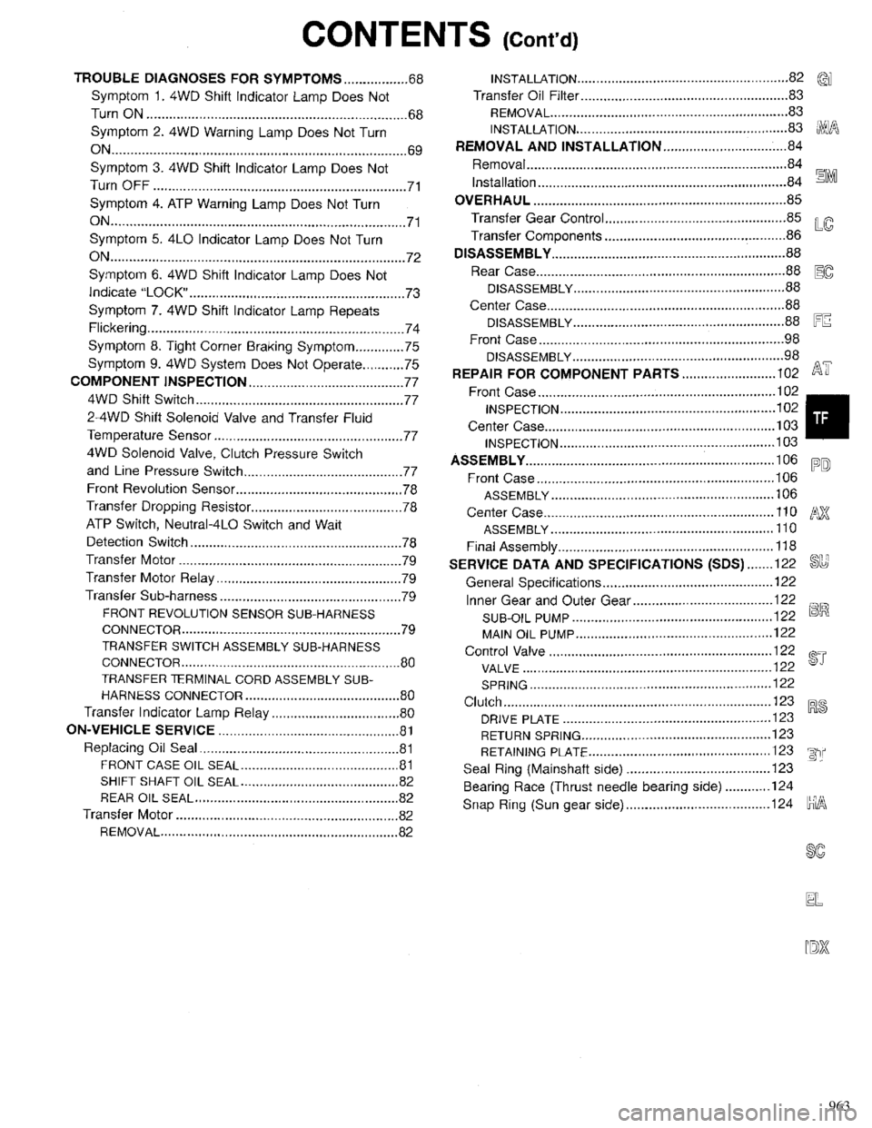 INFINITI QX4 1998  Factory Service Manual 963 