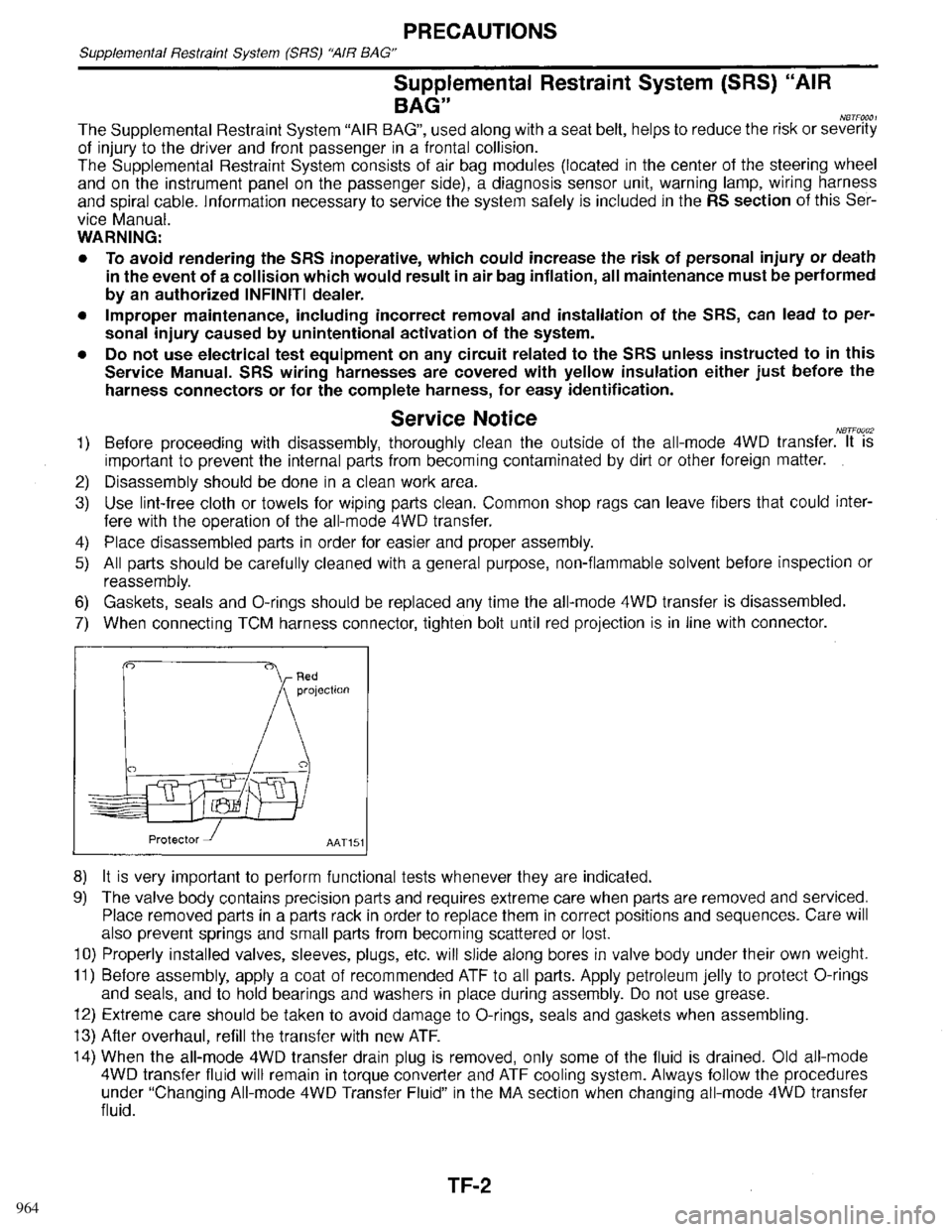 INFINITI QX4 1998  Factory Service Manual 964 