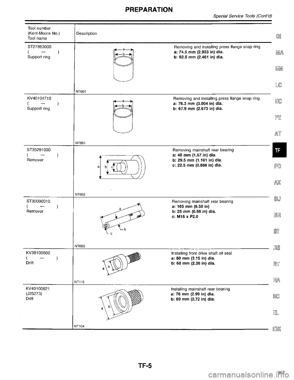 INFINITI QX4 1998  Factory Service Manual 967 