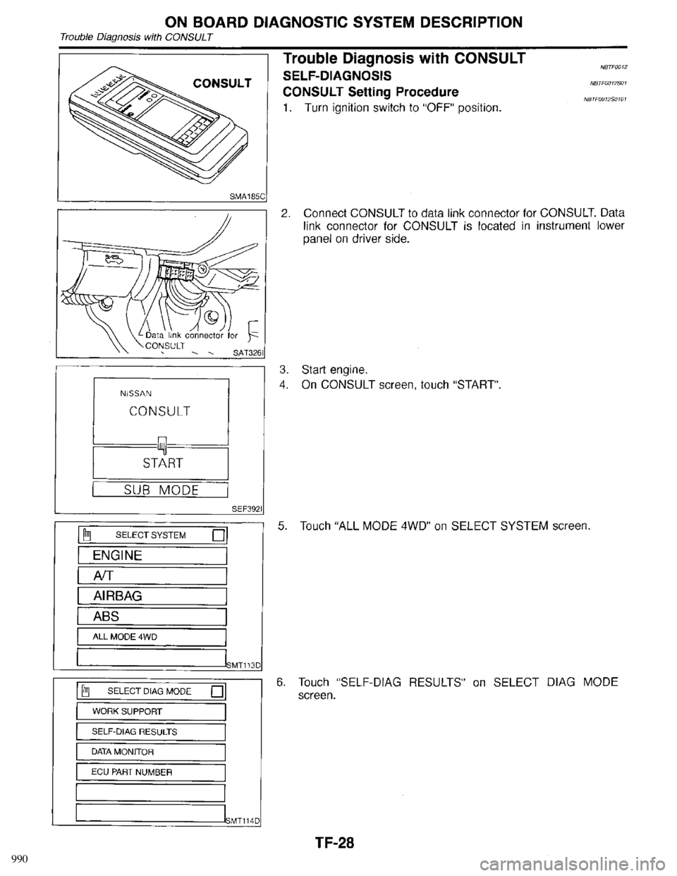 INFINITI QX4 1998  Factory Service Manual 990 