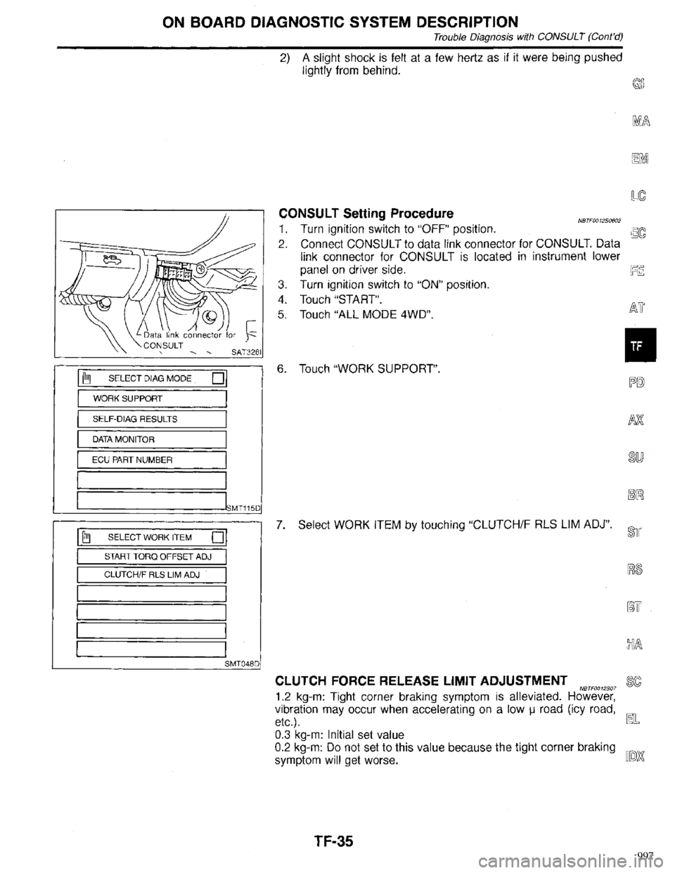 INFINITI QX4 1998  Factory Service Manual 997 