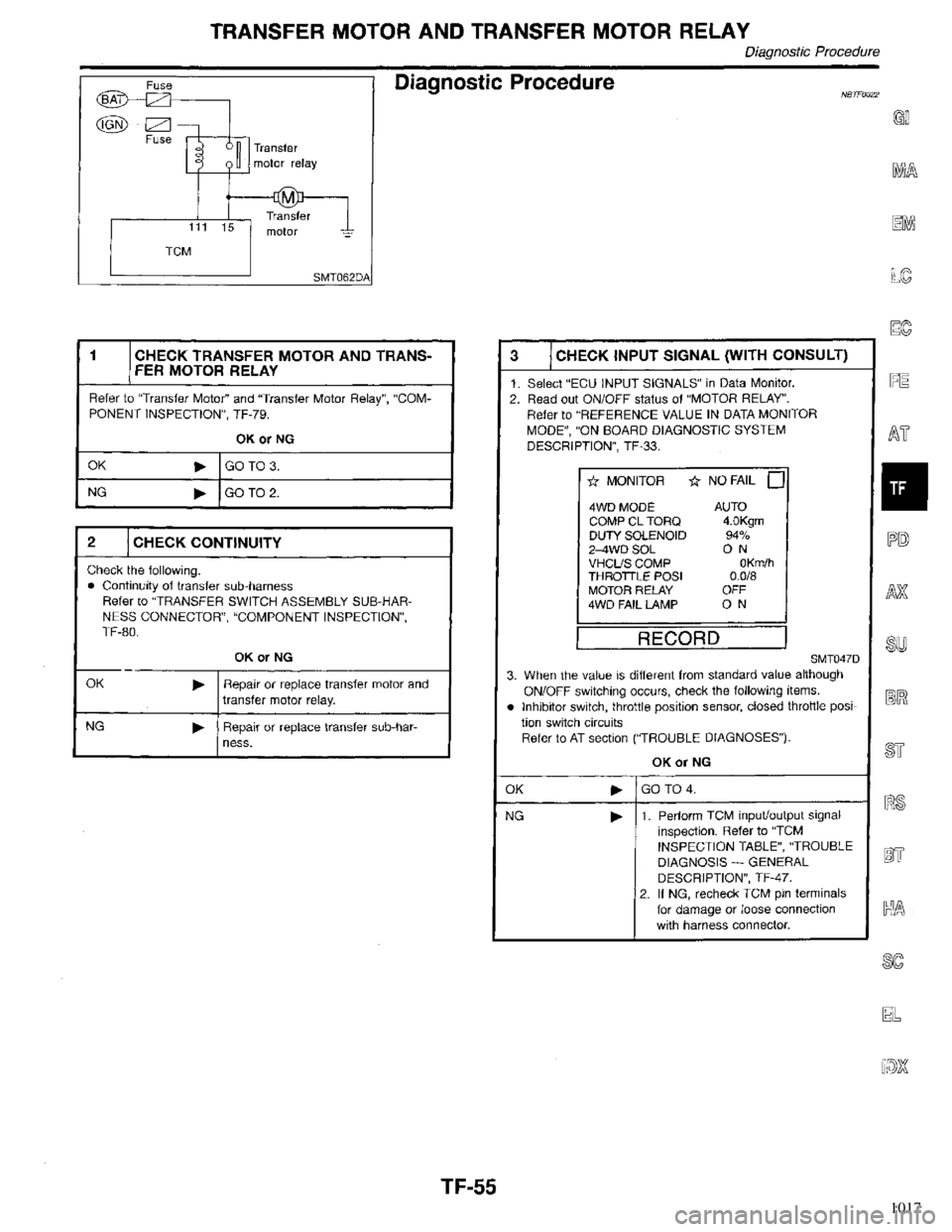 INFINITI QX4 1998  Factory Service Manual 1017 