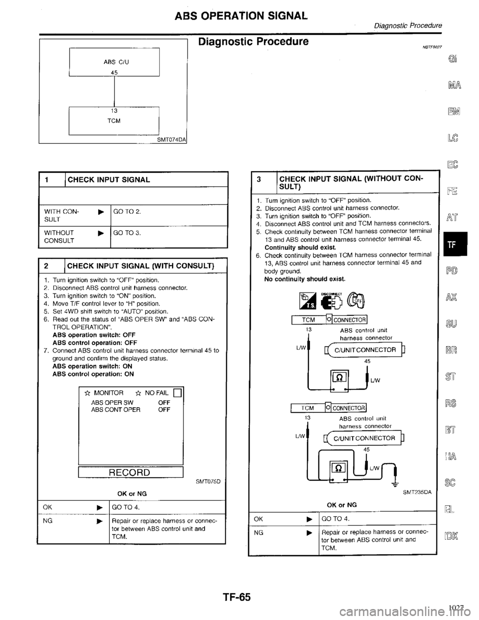 INFINITI QX4 1998  Factory Service Manual 1027 