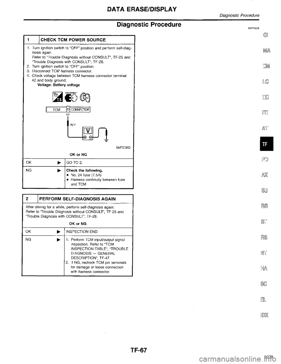 INFINITI QX4 1998  Factory Service Manual 1029 