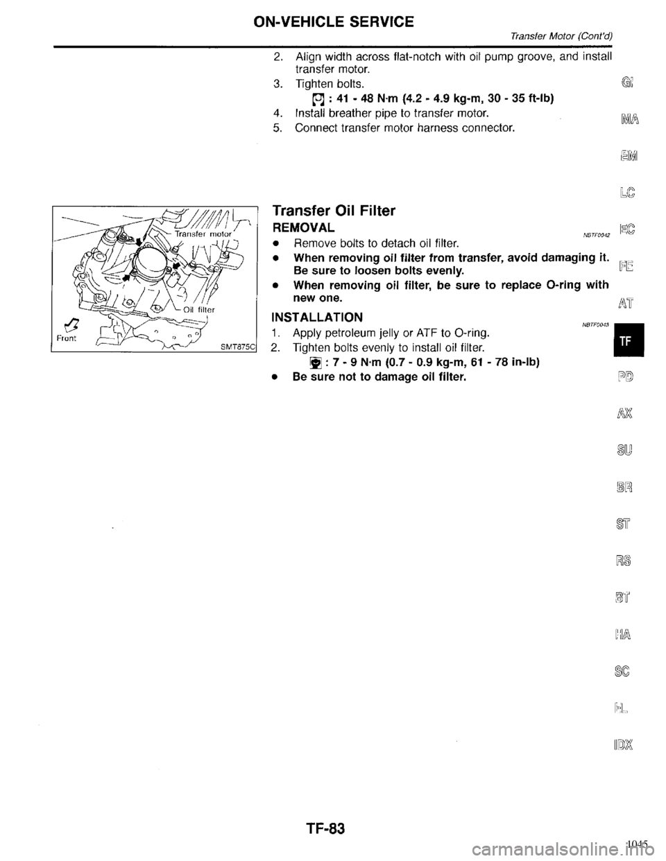 INFINITI QX4 1998  Factory Service Manual 1045 