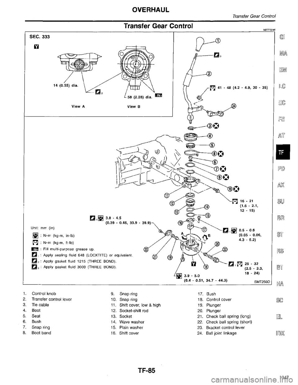 INFINITI QX4 1998  Factory Service Manual 1047 
