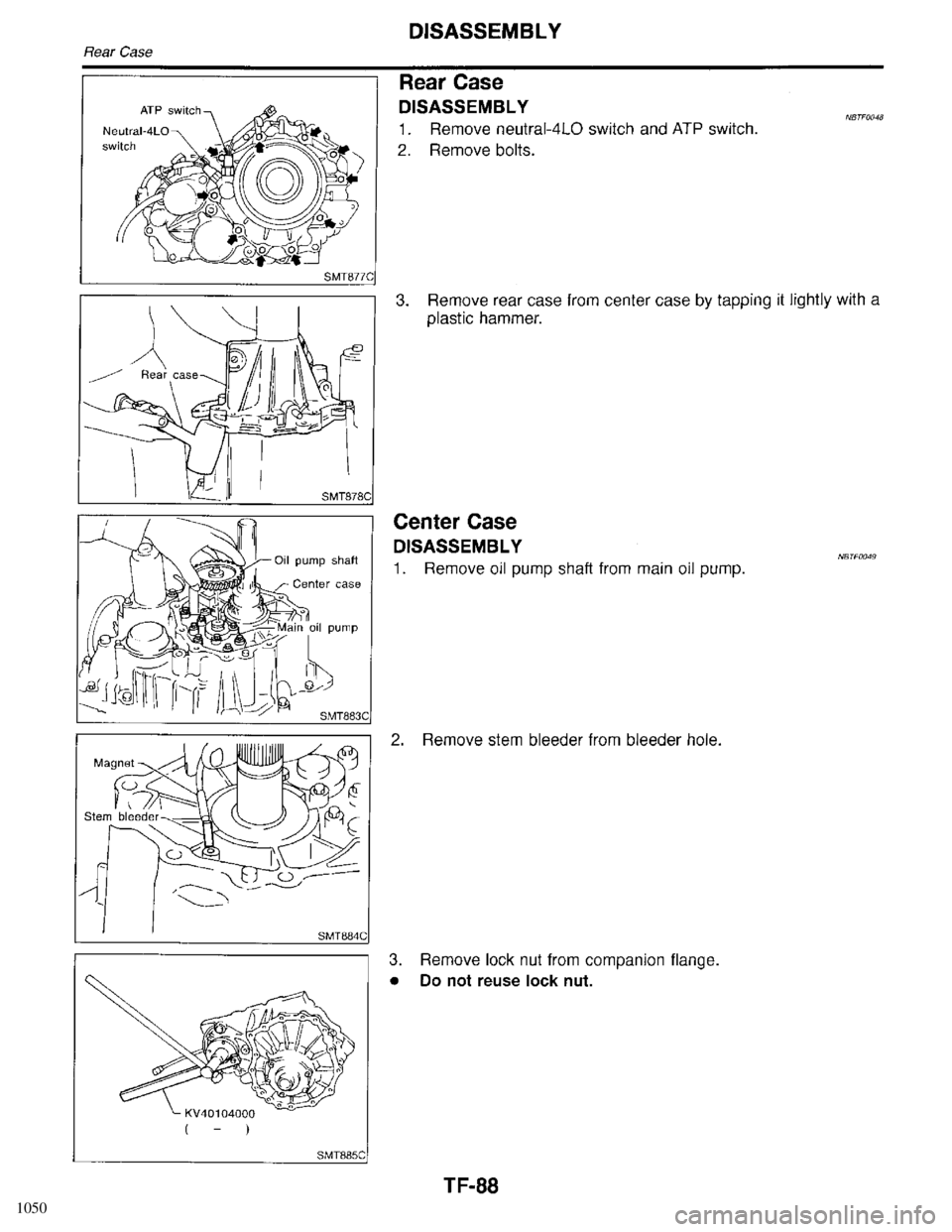 INFINITI QX4 1998  Factory Service Manual 1050 