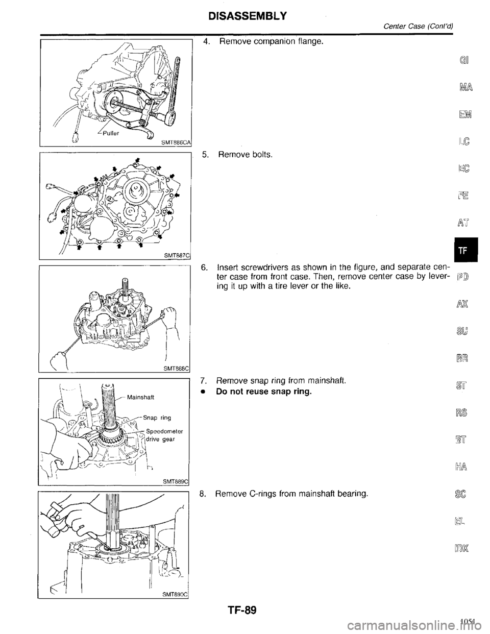 INFINITI QX4 1998  Factory Service Manual 1051 