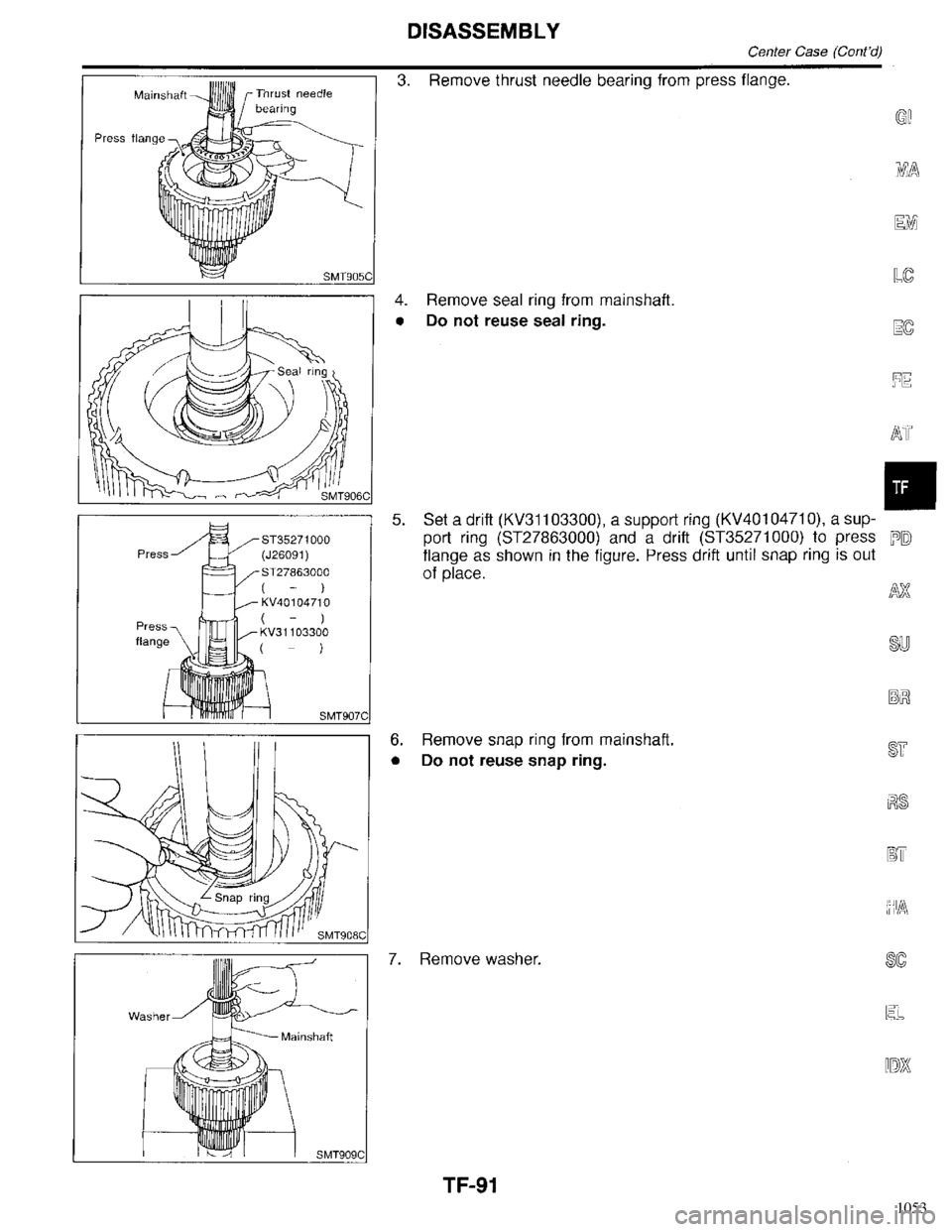 INFINITI QX4 1998  Factory Service Manual 1053 