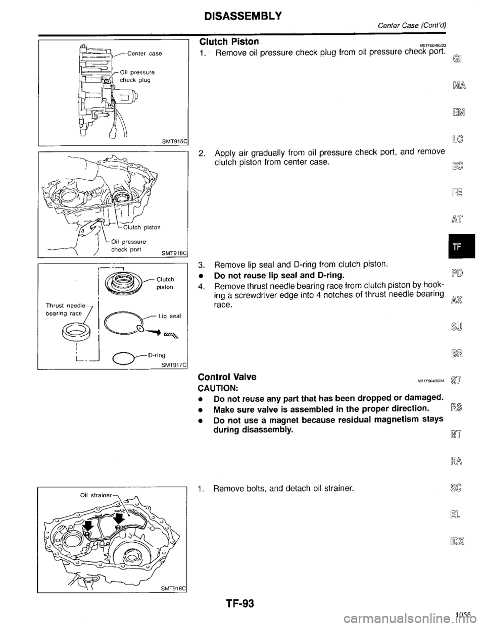 INFINITI QX4 1998  Factory Service Manual 1055 
